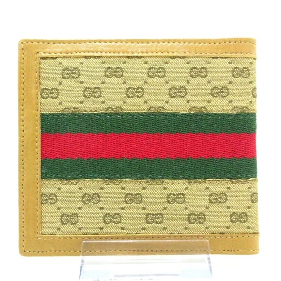 GUCCI - Light Brown Dark Brown Multi Jacquard Leather Bill Holder 163-080825 - Picture 2 of 10